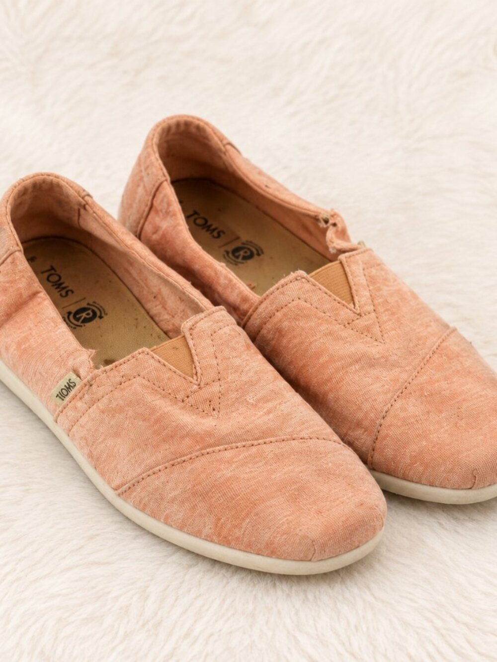 TOMS Coral Canvas Slip-Ons